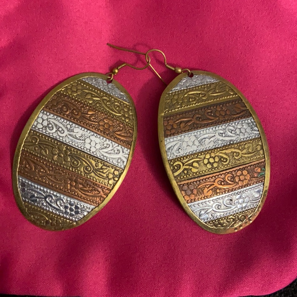Handmade earrings multi metal earrings